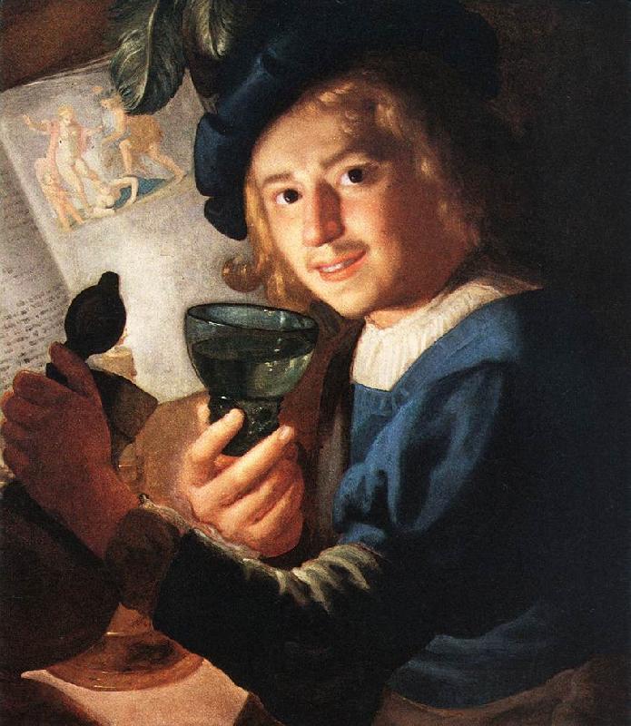 HONTHORST, Gerrit van Young Drinker  sr Sweden oil painting art